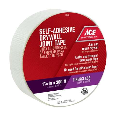 Ace 300 ft. L X 1-7/8 in. W Fiberglass Mesh White Self Adhesive Drywall Joint Tape, Pack of 6