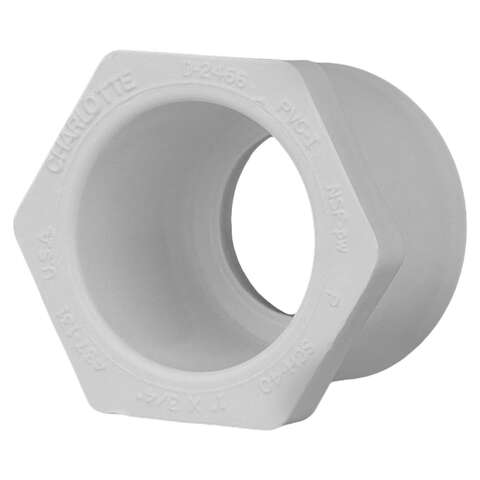 Charlotte Pipe Schedule 40 1 in. Slip X 3/4 in. D Slip PVC Reducing Bushing 1 pk, Pack of 25