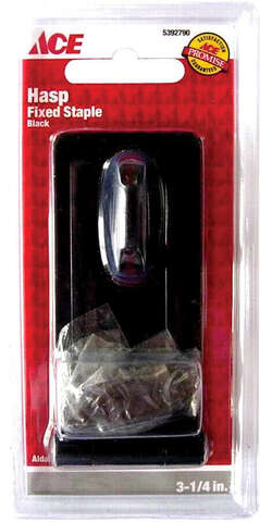 Ace Black Steel 3-1/4 in. L Fixed Staple Safety Hasp, Pack of 5