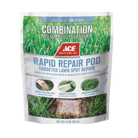 Ace Rapid Repair Pod All Grasses Full Sun Fertilizer/Mulch/Seed 15 pk