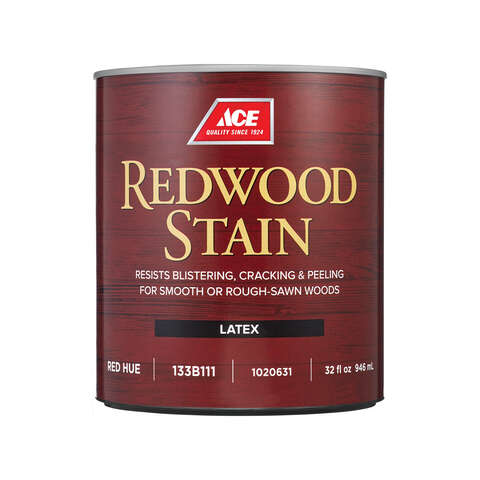 Ace Redwood Stain Semi-Transparent Red Hue Latex Deck and Siding Stain 32 oz, Pack of 4