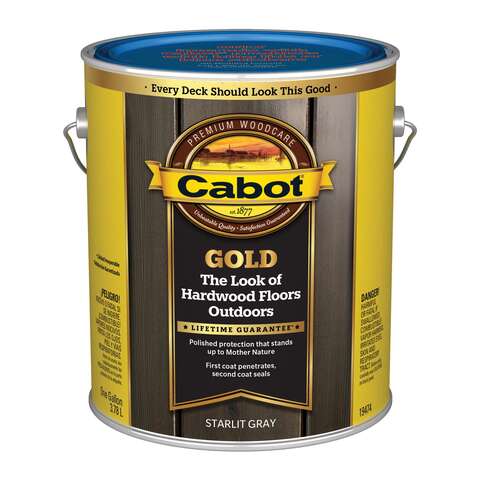 Cabot Gold Low VOC Satin Starlit Gray Deck Varnish 1 gal, Pack of 4