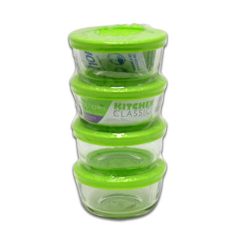 Kitchen Classics 1 cups Clear Food Storage Container Set 4 pk, Pack of 4