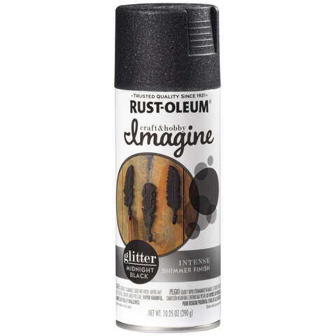 Rust-Oleum Imagine Glitter Midnight Black Spray Paint 10.25 oz, Pack of 4