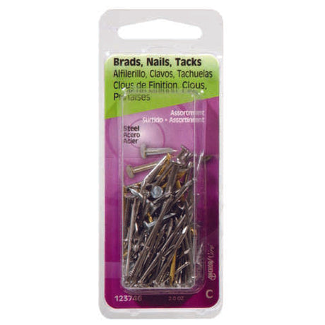 HILLMAN 16 Ga. X Assorted Sizes L Steel Brad Nail Assortment 1 pk 2 oz, Pack of 6