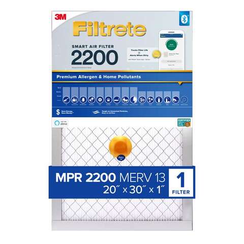 Filtrete 20 in. W X 30 in. H X 1 in. D Fiberglass 13 MERV Pleated Smart Air Filter 1 pk, Pack of 4