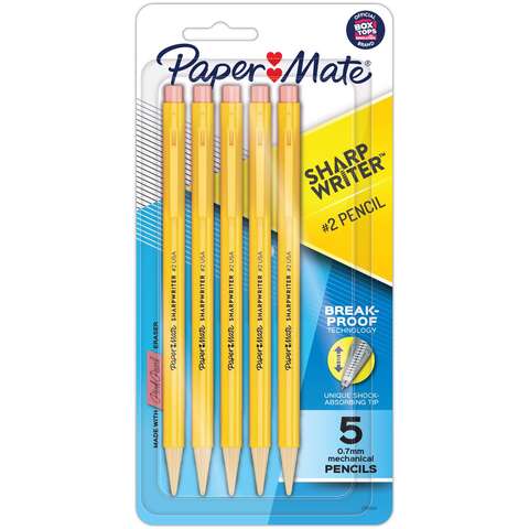 Paper Mate SharpWriter #2 0.7 mm Mechanical Pencil 5 pk, Pack of 6