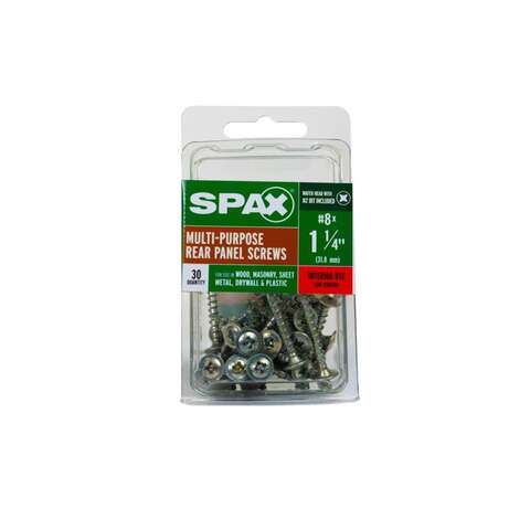 SPAX No. 8 X 1-1/4 in. L Phillips/Square Zinc-Plated Serrated Multi-Material Screw 30 pk