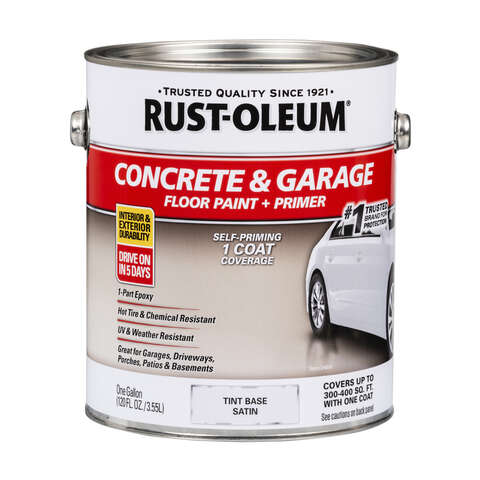 Rust-Oleum Satin Tint Base Acrylic Concrete & Garage Floor Paint 1 gal, Pack of 2