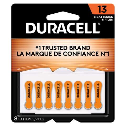 Duracell Zinc Air 13 1.4 V 300 mAh Hearing Aid Battery 8 pk