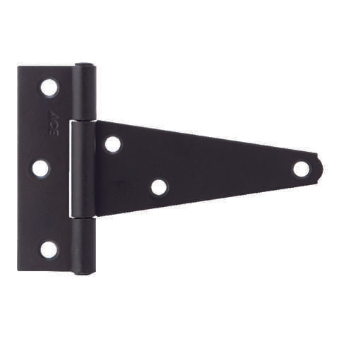 Ace 4 in. L Black Heavy Duty T Hinge 1 pk