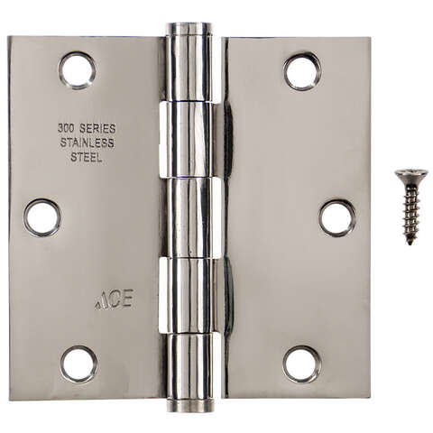 Ace 3-1/2 in. L Stainless Steel Residential Door Hinge 1 pk