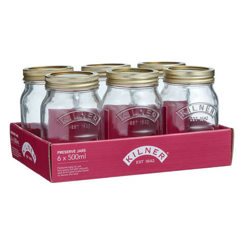 Kilner Regular Mouth Preserve Jar 17 oz 6 pk, Pack of 2