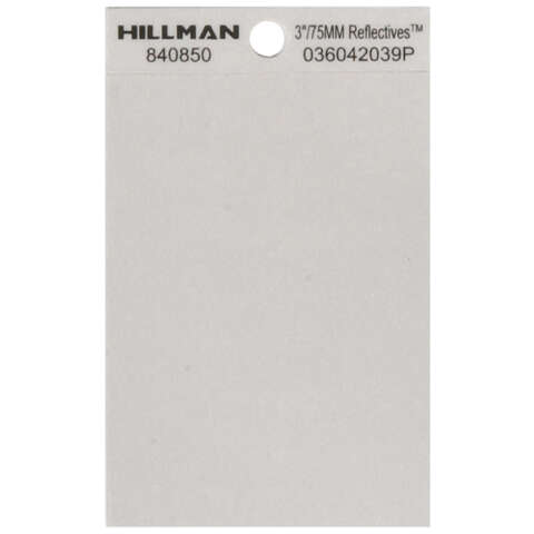 HILLMAN 3 in. Reflective Black/Silver Vinyl Self-Adhesive Special Character Blank 1 pc, Pack of 6