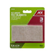 Ace Felt Self Adhesive Blanket Brown Rectangle 2 in. W X 4 in. L 3 pk