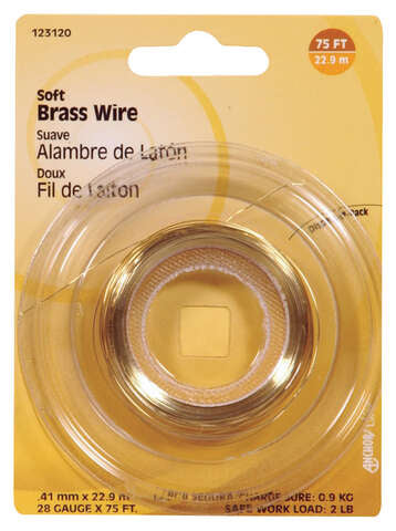 HILLMAN 75 ft. L Brass 28 Ga. Wire, Pack of 10