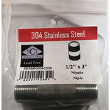 Smith-Cooper 1/2 in. MPT Stainless Steel 3 in. L Nipple