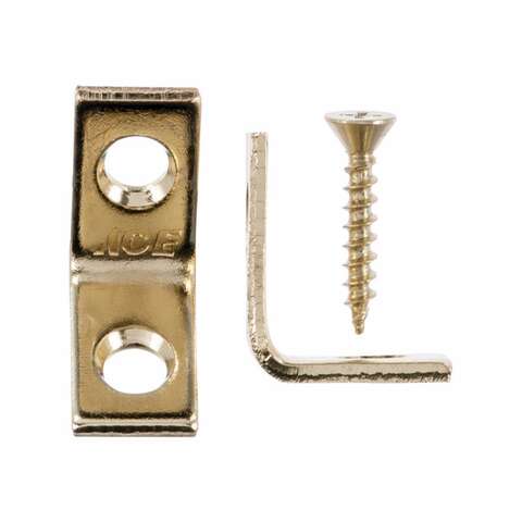 Ace 3/4 in. H X 1/2 in. W X 3/4 in. D Brass Inside L Corner Brace, Pack of 5