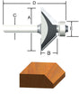 Vermont American 5/8 in. D X 1-3/8 in. X 2 in. L Carbide Tipped Chamfer Router Bit