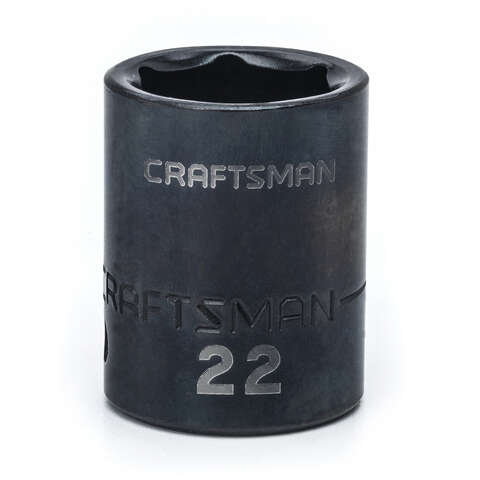 Craftsman 22 mm X 1/2 in. drive Metric 6 Point Shallow Impact Socket 1 pc