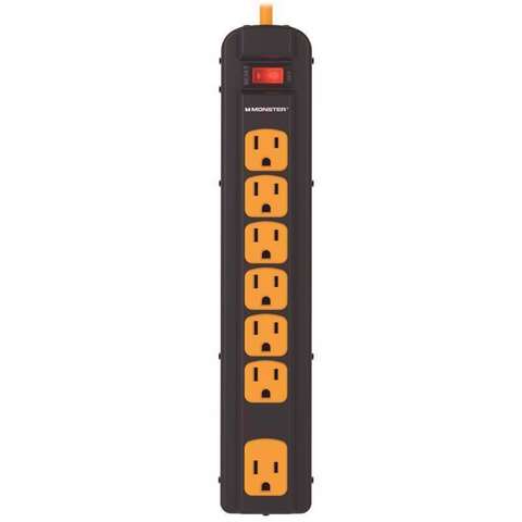 Monster Just Power It Up 4 ft. L 7 outlets Surge Protector Black 1080 J