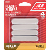 Ace Brown 7/8 in. Adhesive Plastic Sliders 4 pk