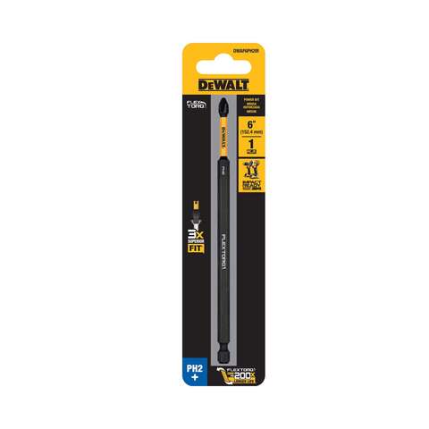 DeWalt FLEXTORQ Phillips #2 X 6 in. L Screwdriver Bit Steel 1 pc