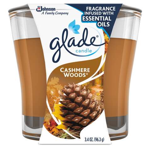 Glade Brown Cashmere Woods Scent Jar Air Freshener Candle, Pack of 6