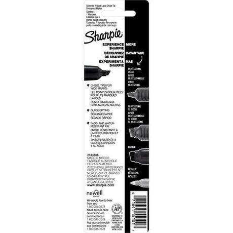 Sharpie King Size Black Chisel Tip Permanent Marker 1 pk, Pack of 6