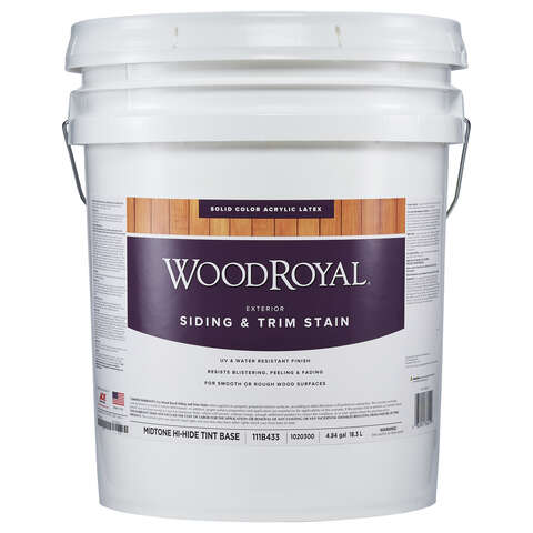 Ace Wood Royal Solid Tintable Flat Midtone Hi Hide Base Acrylic Latex Siding/Trim Stain 5 gal