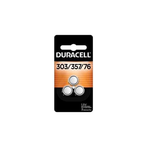 Duracell Silver Oxide 303/357/76 1.5 V 0.18 mAh Electronic/Watch Battery 3 pk, Pack of 6