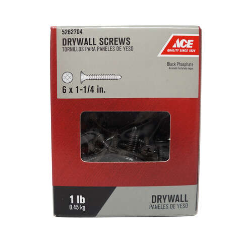 Ace No. 6 wire X 1-1/4 in. L Phillips Coarse Drywall Screws 1 lb 245 pk