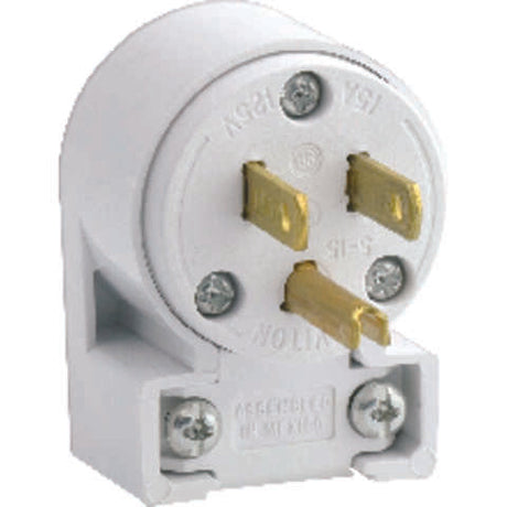 Leviton Commercial PVC Angle Blade Plug 5-15P 18-12 AWG 2 Pole 3 Wire