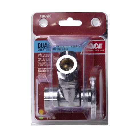 Ace 1/2 in. FPT X 1/2 in. FPT Brass Dual Shut-Off Valve