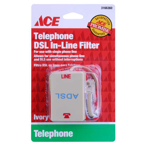 Ace 0 ft. L Ivory DSL In-Line Filter