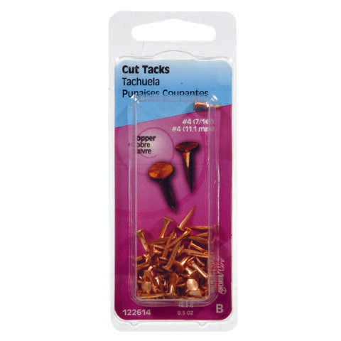 Hillman No. 6 X 1/2 in. L Copper Cut Tacks 0.5 pk, Pack of 6