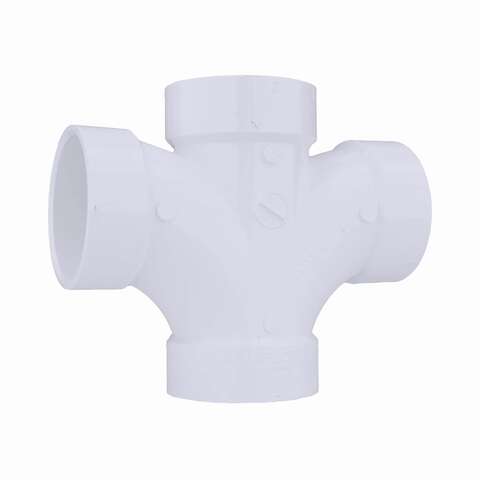 Charlotte Pipe Schedule 40 2 in. Hub X 2 in. D Hub PVC Sanitary Tee 1 pk