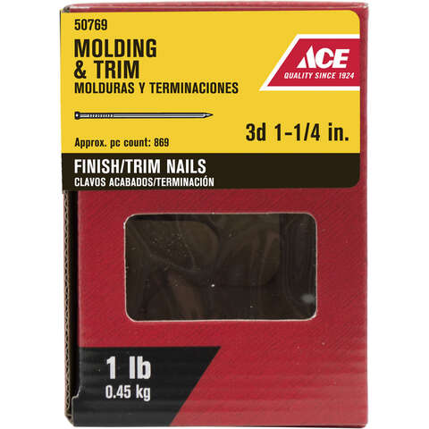 Ace 3D 1-1/4 in. Finishing Black Coating Steel Nail Brad Head 1 lb