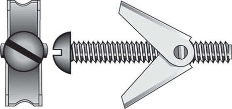 HILLMAN 1/4 in. D X 3 in. L Round Steel Toggle Bolt 1 pk, Pack of 6