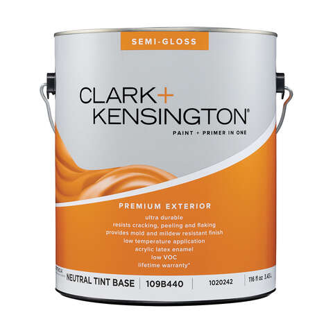 Clark+Kensington Semi-Gloss Tint Base Neutral Base Premium Paint Exterior 1 gal, Pack of 4