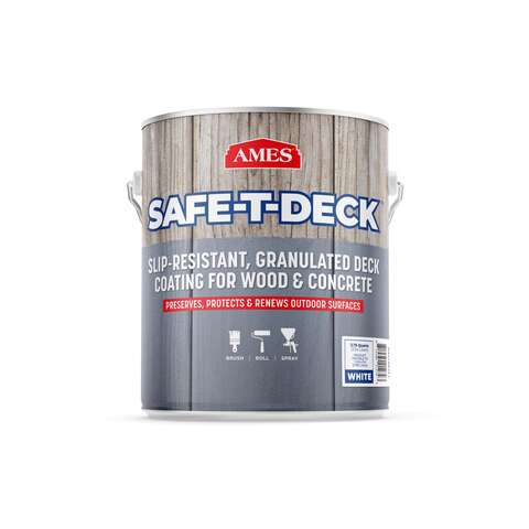 AMES Safe-T-Deck Semi-Gloss White Anti-slip Coating 1 gal, Pack of 4