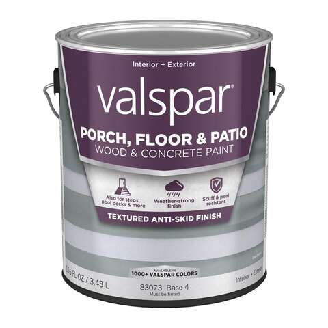 Valspar Porch, Floor & Patio Wood & Concrete Anti-Skid Paint Clear Base 4 Floor and Patio Coating 1, Pack of 4