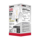 Satco A19 E26 (Medium) Filament LED Bulb Soft White 60 Watt Equivalence 1 pk