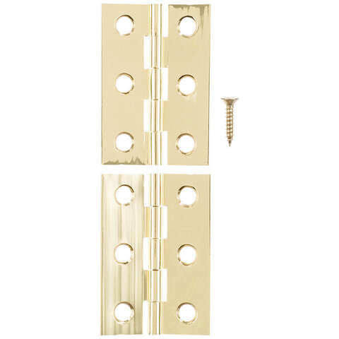 Ace 2 in. W X 1-3/8 in. L Polished Brass Brass Broad Hinge 2 pk