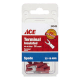 Ace Insulated Wire Spade Terminal Red 10 pk