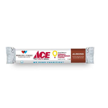 Worlds Finest Chocolate CMN/ACE Almonds Covered in Milk Chocolate Candy Bar 1.3 oz, Pack of 60