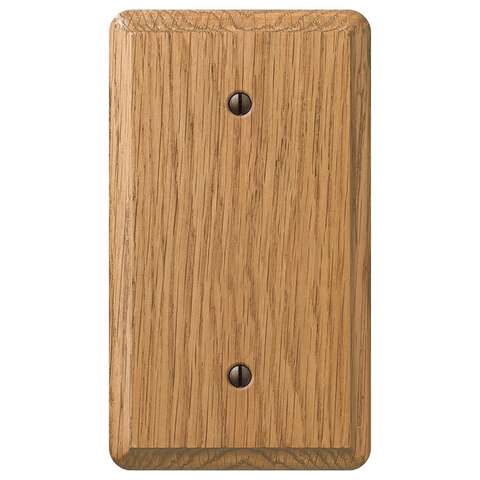 Amerelle Contemporary Light Brown 1 gang Oak Wood Blank Wall Plate 1 pk