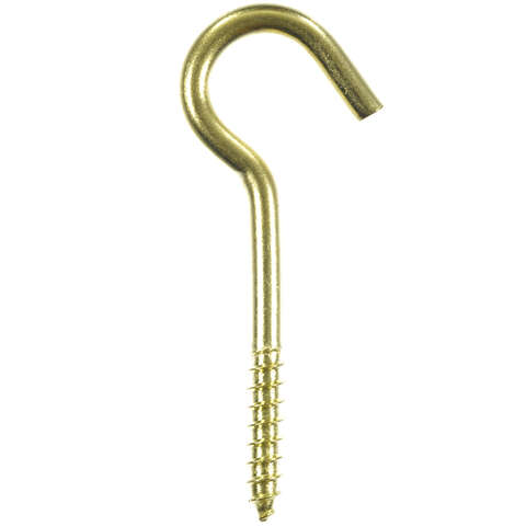 Ace Small Polished Brass Green Brass 2.5 in. L Ceiling Hook 35 lb 3 pk, Pack of 5