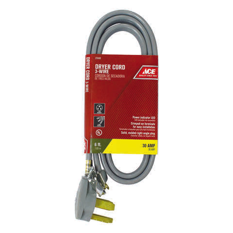 Ace 10/3 SRDT 6 ft. L Dryer Cord 3 Wire