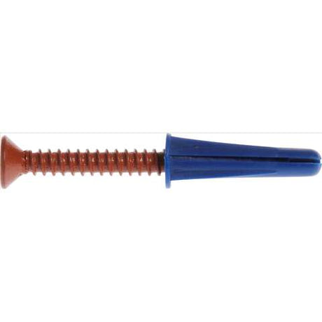 HILLMAN 0.4 in. D X 1 in. L Plastic Flat Head Conical Anchor 4 pk, Pack of 10